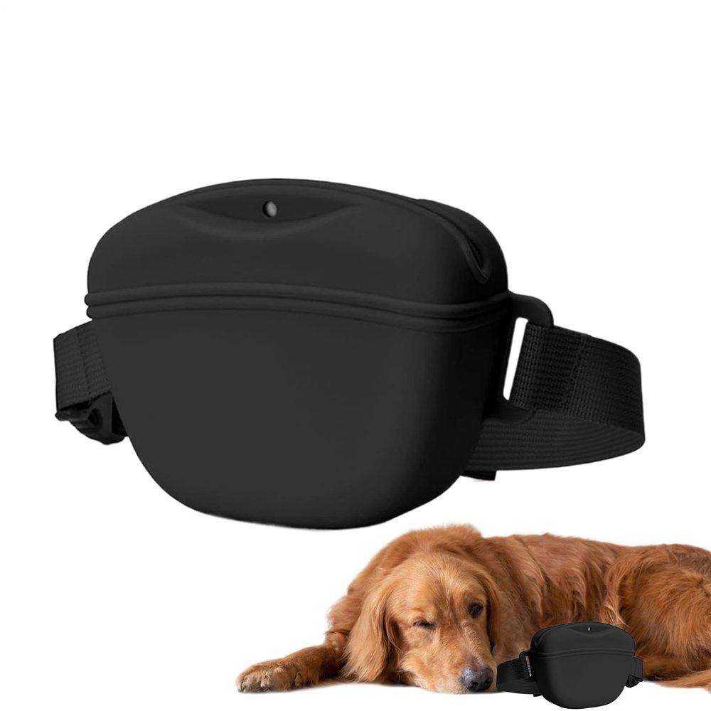Silicone Dog Treat Pouch - Portable Training Snack Holder with Clip - 650 ml Pet Food Bag