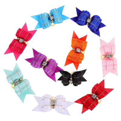 TOYANDONA 10-Piece Polyester Hair Bows for Small Dogs and Cats