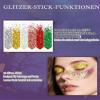 Chunky Gold Body Glitter Stick, Sequin Cream Gel Kit view 4