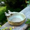 Round Frost-Resistant Bird Waterer with Bird Design, Birdbath and Feeding Bowl view 2