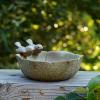 Round Frost-Resistant Bird Waterer with Bird Design, Birdbath and Feeding Bowl view 3