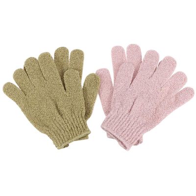 ARTSEWPLY 2 Pairs Exfoliating Gloves for Body and Back Massage, Green