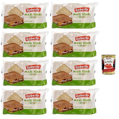 Italian Gourmet Pane Toast Maxi Essenza Sandwich Bread with Olive Oil, 8 x 500 g