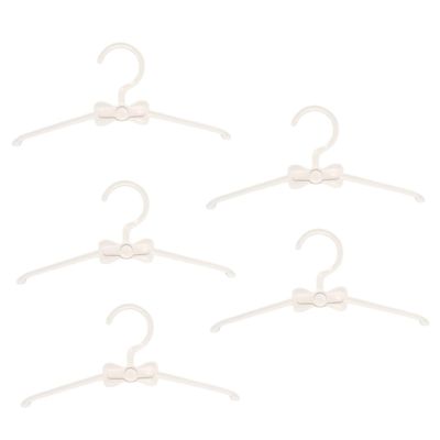 LABRIMP 5-Piece Mini Plastic Clothes Hangers for Pet Clothing, Newborns, and Home or Store Use