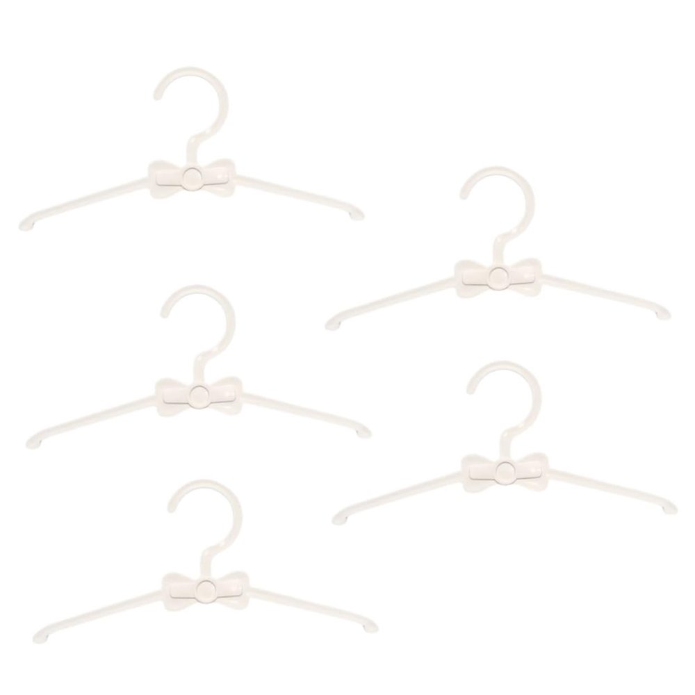 LABRIMP 5-Piece Mini Plastic Clothes Hangers for Pet Clothing, Newborns, and Home or Store Use