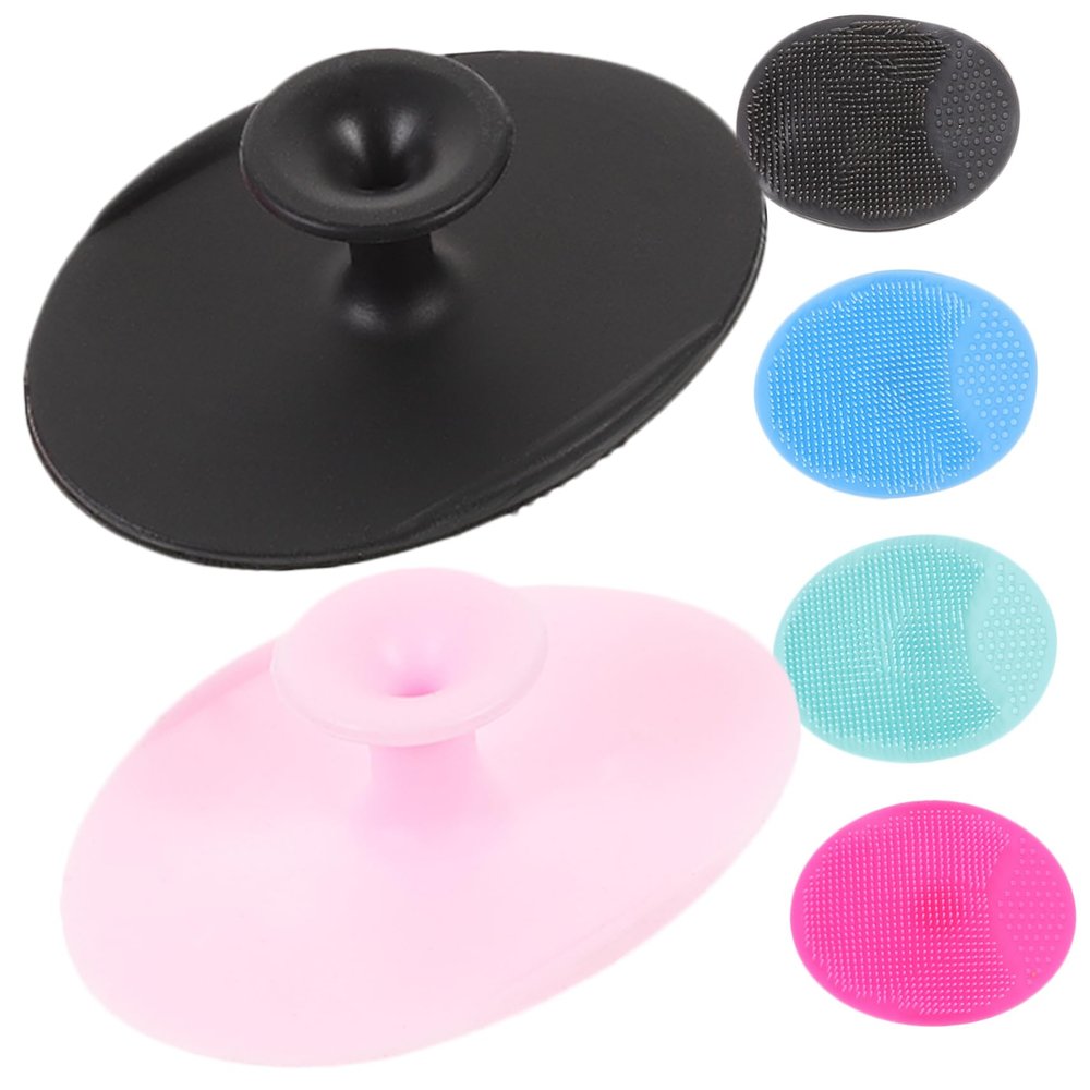 Healvian 6-Piece Silicone Facial Cleansing Brush Set, Deep Cleansing and Exfoliating, Blue, Pink and Black