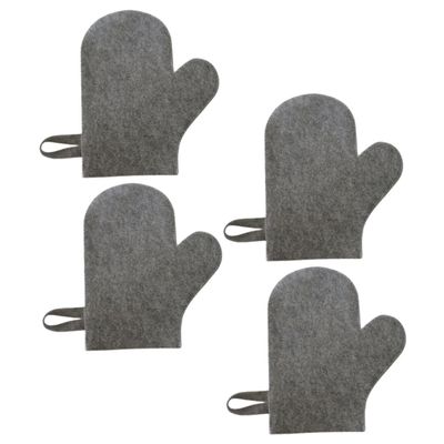 Felt Sauna Gloves, 4-Pack, Heat-Insulating with Small Hanger