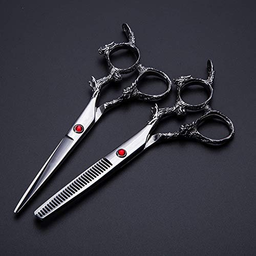 6-Inch Professional 440C Dragon-Handle Hair Cutting Shears Set