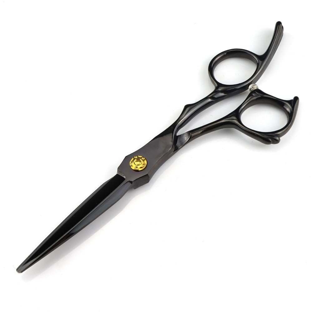 6-Inch Professional 440C Steel Hair Cutting Shears, Black