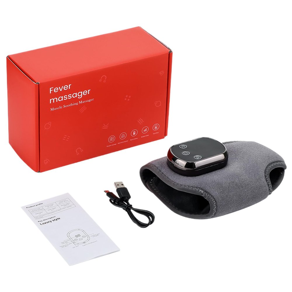 Heated Ankle Wrap | Foot Revive Electric Massager with LCD Display | 5 Heat Settings, 3 Vibration Modes