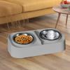 Duqulle Double Cat Bowl, Elevated Feeding Dish view 3