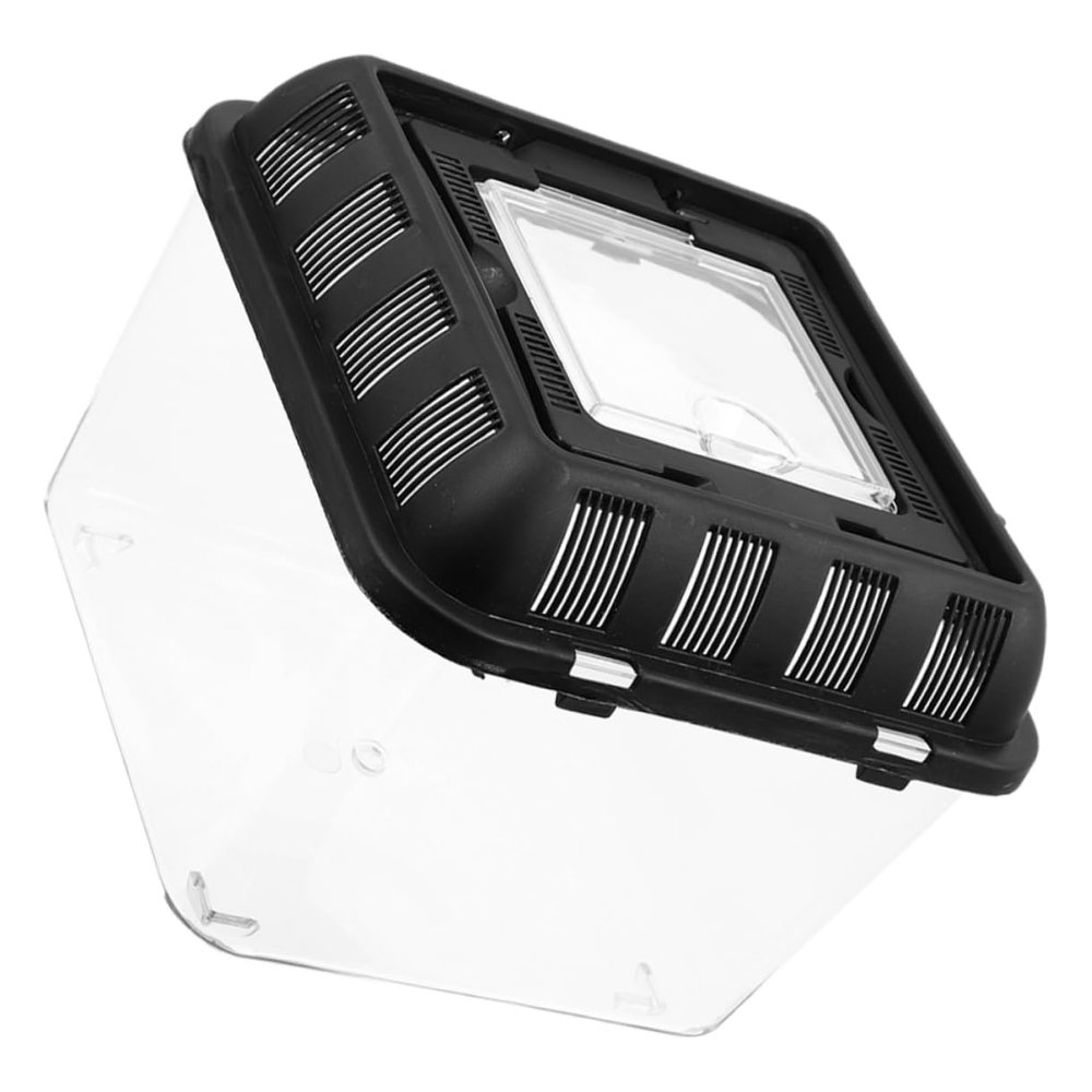 Transparent Black Plastic Reptile Breeding Box with Handle