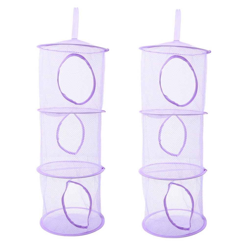 LOPUNER 2-Pack Stuffed Animal Storage Nets, Foldable Hanging Toy Organizer