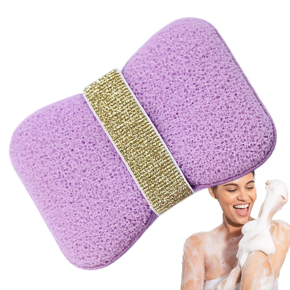 Body Wash Sponge with Soap Pouch and Foaming Back Scrubber