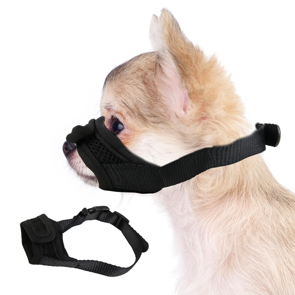 Dog Muzzle for Small Breeds, Adjustable Nylon Muzzle