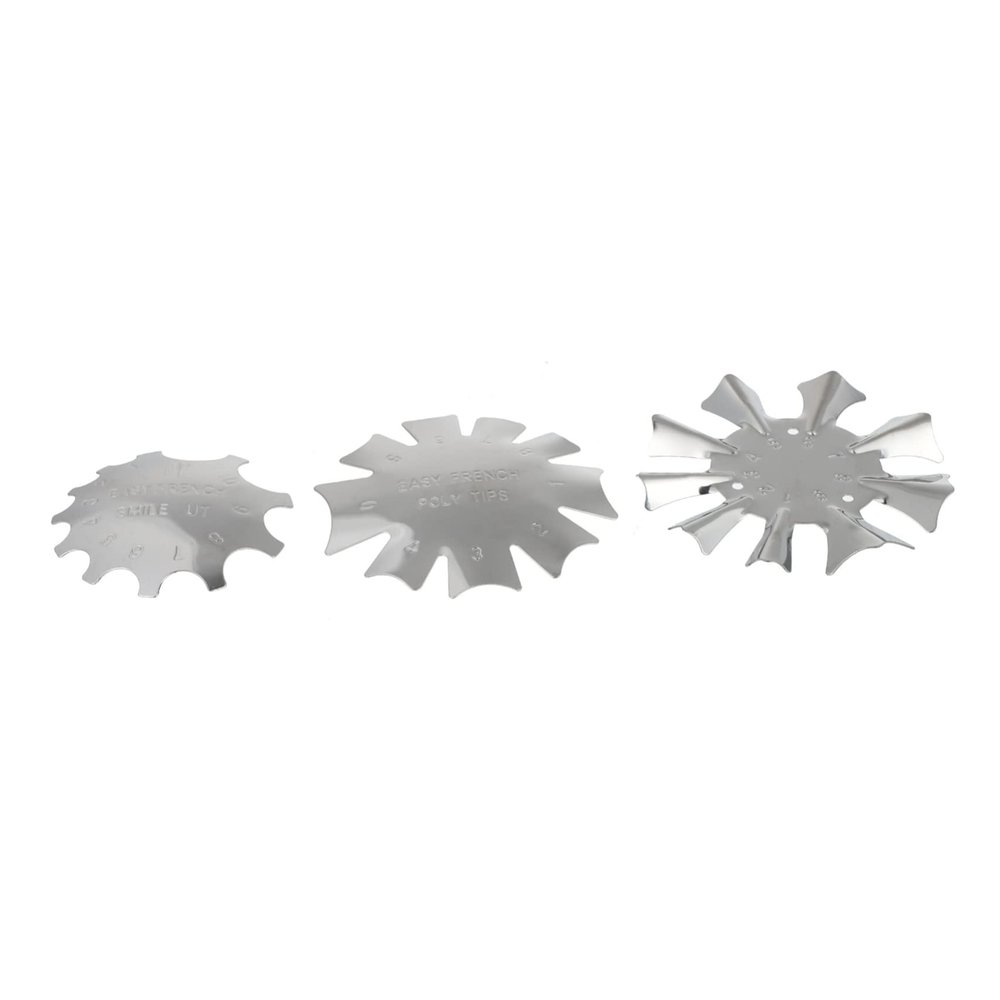 Veemoon 3-Piece Stainless Steel Nail Trimmer Stencils, Silver