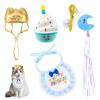 Cat Birthday Photo Prop Set, 4-Piece, Blue view 1