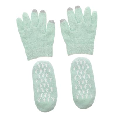 Homoyoyo 4-Piece Moisturizing Gel Gloves and Foot Socks for Dry, Cracked Skin