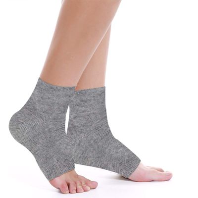 VICASKY 2 Pairs Gel Moisturizing Cracked Heel Socks for Dry Feet, Breathable Ankle Socks for Day and Night Care