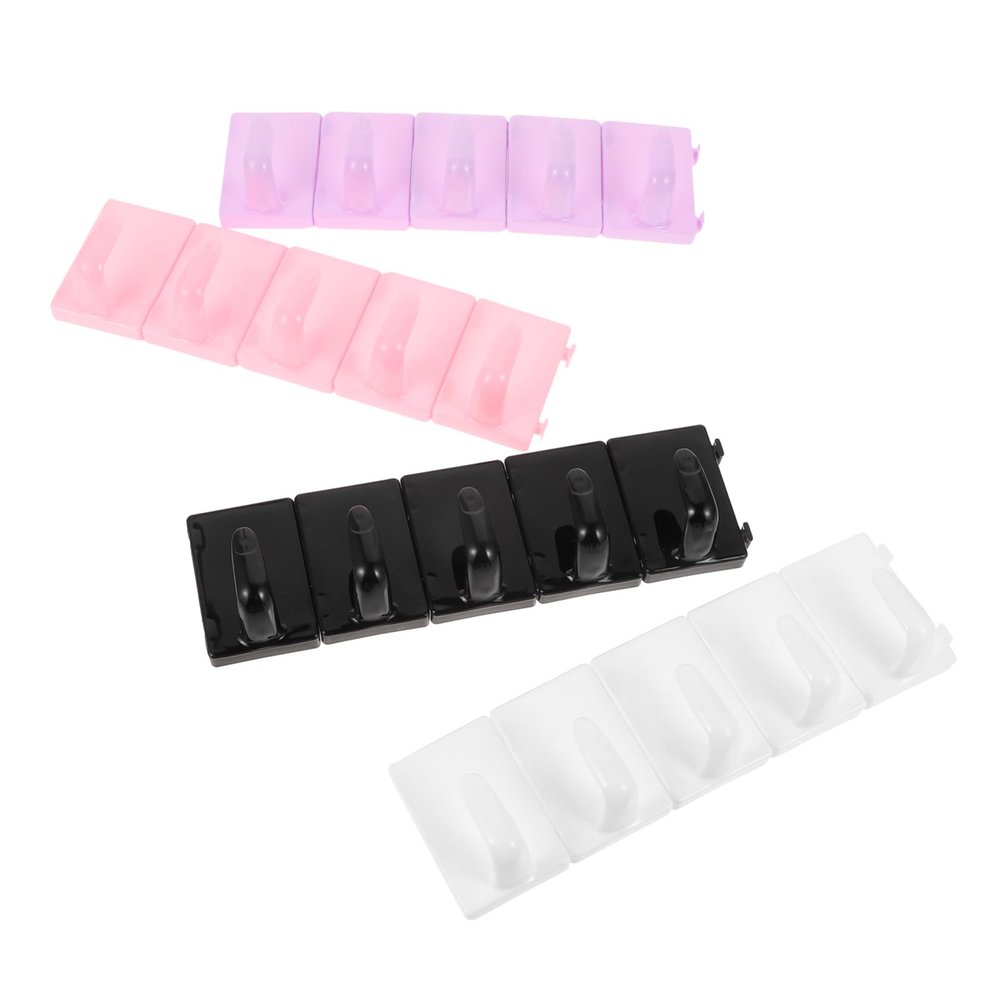 Gatuida 4-Piece Plastic Manicure Stands, Non-Slip Nail Display Tools for Nail Art Practice, Random Color