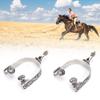 Qcwwy Stainless Steel Spurs with Elegant Horseshoe Decoration, 2 Pieces for Dressage and Ranch view 1
