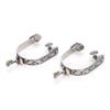Qcwwy Stainless Steel Spurs with Elegant Horseshoe Decoration, 2 Pieces for Dressage and Ranch view 2