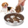 Slow Feeder Dog Bowl, Non-Slip Stainless Steel Feeding Plate view 1