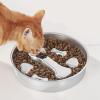 Slow Feeder Dog Bowl, Non-Slip Stainless Steel Feeding Plate view 3