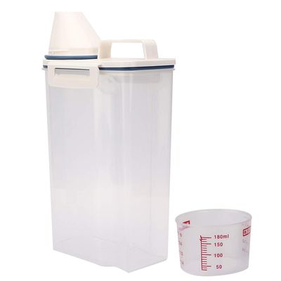 Qcwwy Sealed Pet Food Storage Container for Cats and Dogs, Double-Sealed, Easy to Measure, 2 kg Capacity, PP
