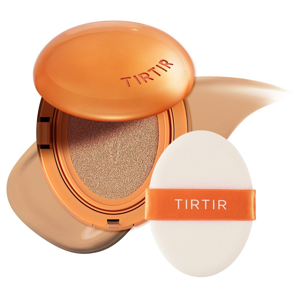 TIRTIR Mini Mask Fit AI Filter Cushion Foundation, AI-Like, Semi-Matte Finish, Up to 72 Hours, Medium to Full Coverage, 0.15 fl oz (1 Count), 27 C Cool Beige
