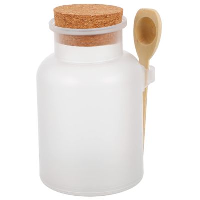HEALEEP Empty Bottle for Bath Salts and Mask Powder with Wooden Lid, 1 pc