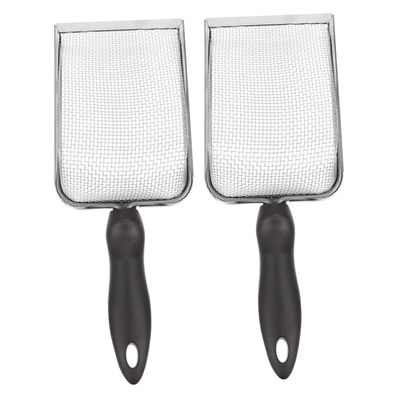GALPADA Stainless Steel Reptile Scoops, 2-Piece Set, Black