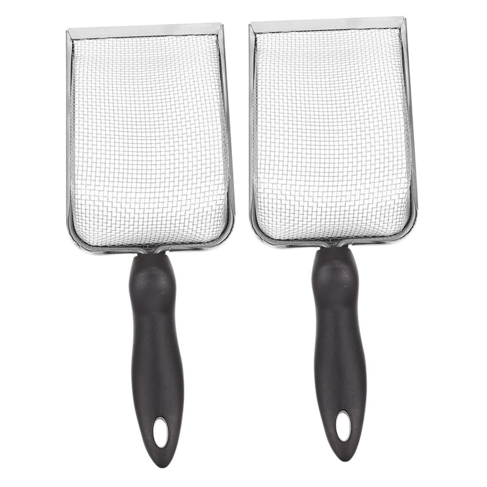 GALPADA Stainless Steel Reptile Scoops, 2-Piece Set, Black