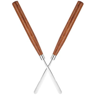 Stainless Steel and Wood Cosmetic Mixing Spatulas, 2 Pc. for Foundation