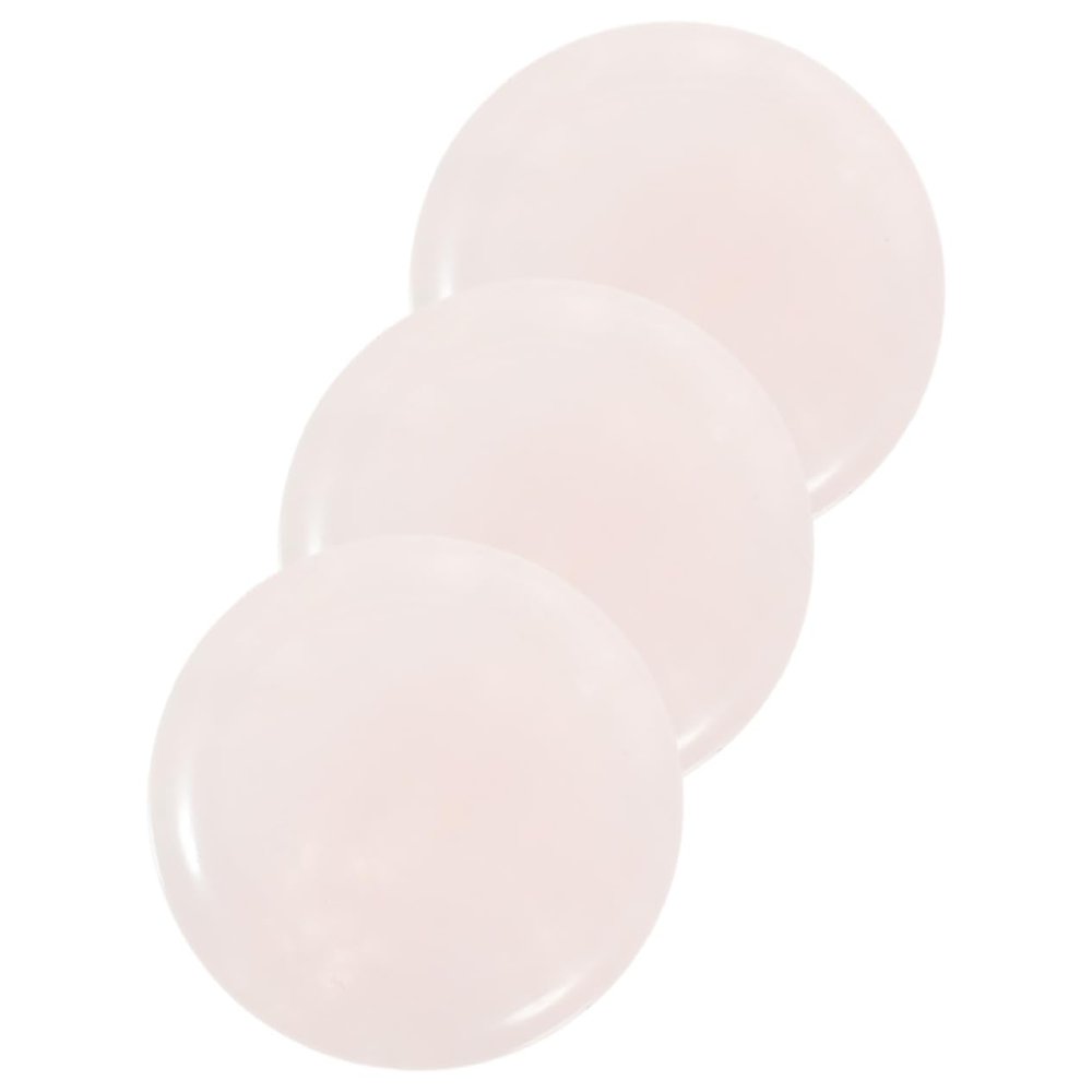 Round Jade Stone Eyelash Glue Pads, 2.4 cm, 3 Pieces, Pink