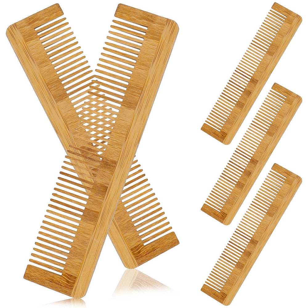 5-Piece Wooden Comb Set, Antistatic, for Wavy Hair and Beards