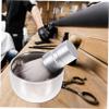 Shaving Brush Set with Stainless Steel Cup and Nylon Bristles, Silver view 3