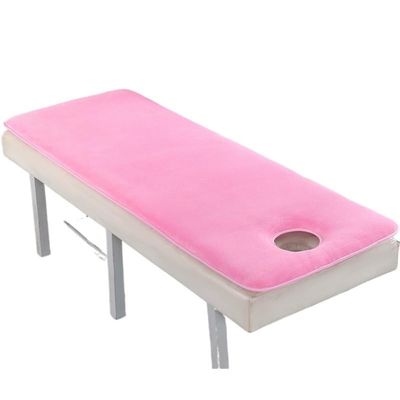 YXADGML Eyelash Bed Mattress for Massage Table with Face Hole, Beauty Salon Pad, Non-Slip Cushion, Thick Lamb Velvet, Pink, 190 x 80 cm