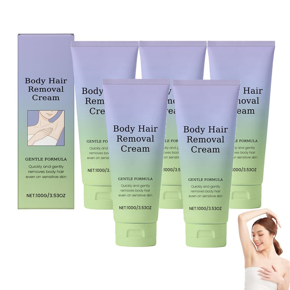 Pain-Free Facial Hair Removal Cream for Women, Upper Lip and Chin Hair Remover for Sensitive Skin, Delayed Regrowth, 5 Count