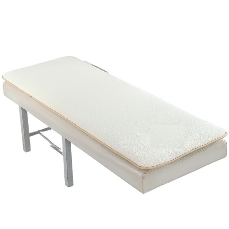 YXADGML Eyelash Bed Mattress for Massage Table, Beauty Salon Pad, Non-Slip Cushion, Thick Lamb Velvet (Beige, Thick, No Hole, Square, 190 × 80 cm)