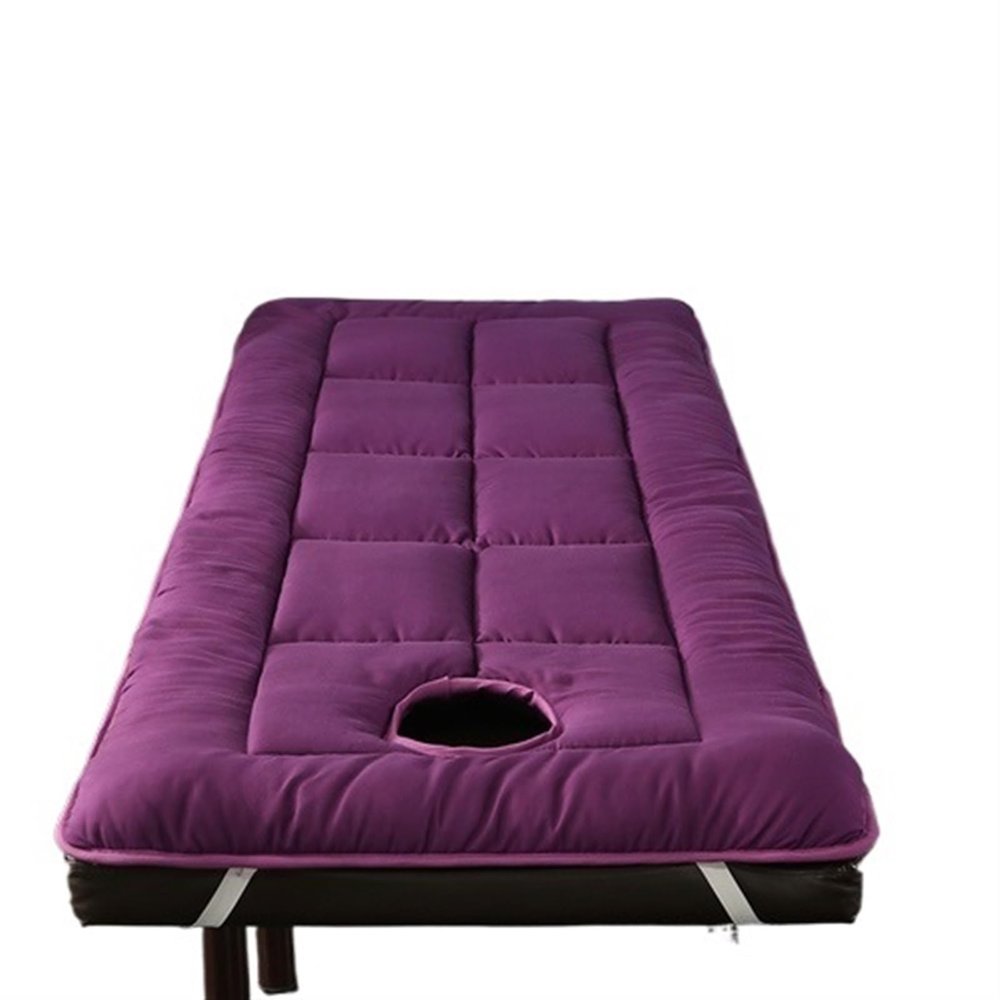 YXADGML Eyelash Bed Mattress, Beauty Salon Bed Mattress, Thickened Bed Cushion Mattress, Non-Slip Beauty Room Bed Mat, Massage Bed Pad with Hole, Purple, 80 x 185 cm