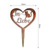 Weatherproof Heart Grave Marker for Cats, Pre-Rusted, 35 cm view 2