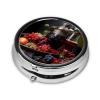 Round Medication Box with Grape and Wine Print view 2