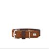 HUNTER WOLMAR Dog Collar, BioThane and Leather, Water-Resistant, Chocolate Brown/Cognac, Size 65 view 1