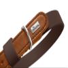 HUNTER WOLMAR Dog Collar, BioThane and Leather, Water-Resistant, Chocolate Brown/Cognac, Size 65 view 3