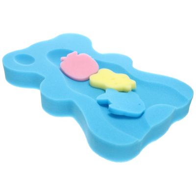 HANABASS Non-Slip Sponge Bath Mat for Newborns and Babies, Comfortable and Breathable, Blue