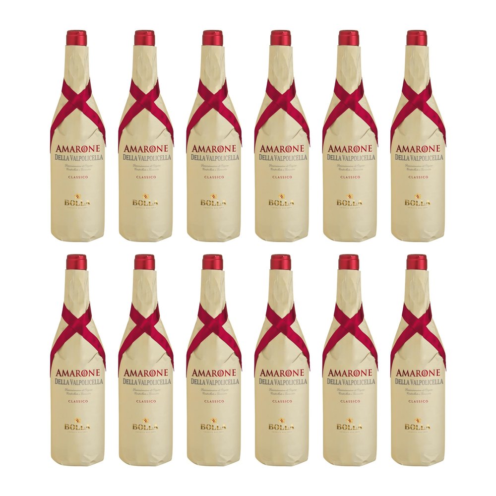 Bolla Amarone della Valpolicella DOC Classico Dry Italian Red Wine with FeinWert E-Book (12 x 0.75 L)