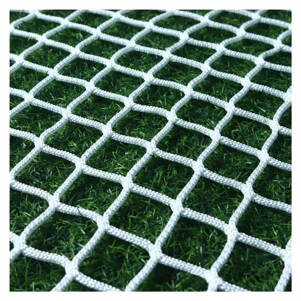 White Nylon Safety Rope Net for Railings, Stairs, Balconies and Cats, 5 cm Mesh, 4 x 8 m