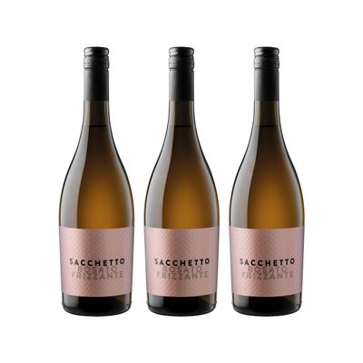 Sacchetto Rosato IGT Dry Frizzante Rosé Wine, Italy, with FeinWert eBook (3 x 0.75 L)