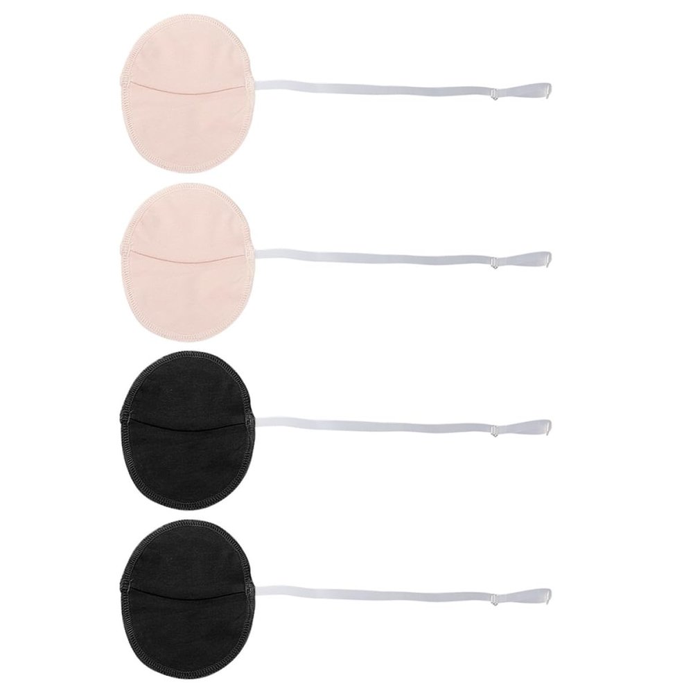 GANAZONO Reusable Invisible Underarm Pads, 4-Pack, Washable Polyester Sweat Absorbers
